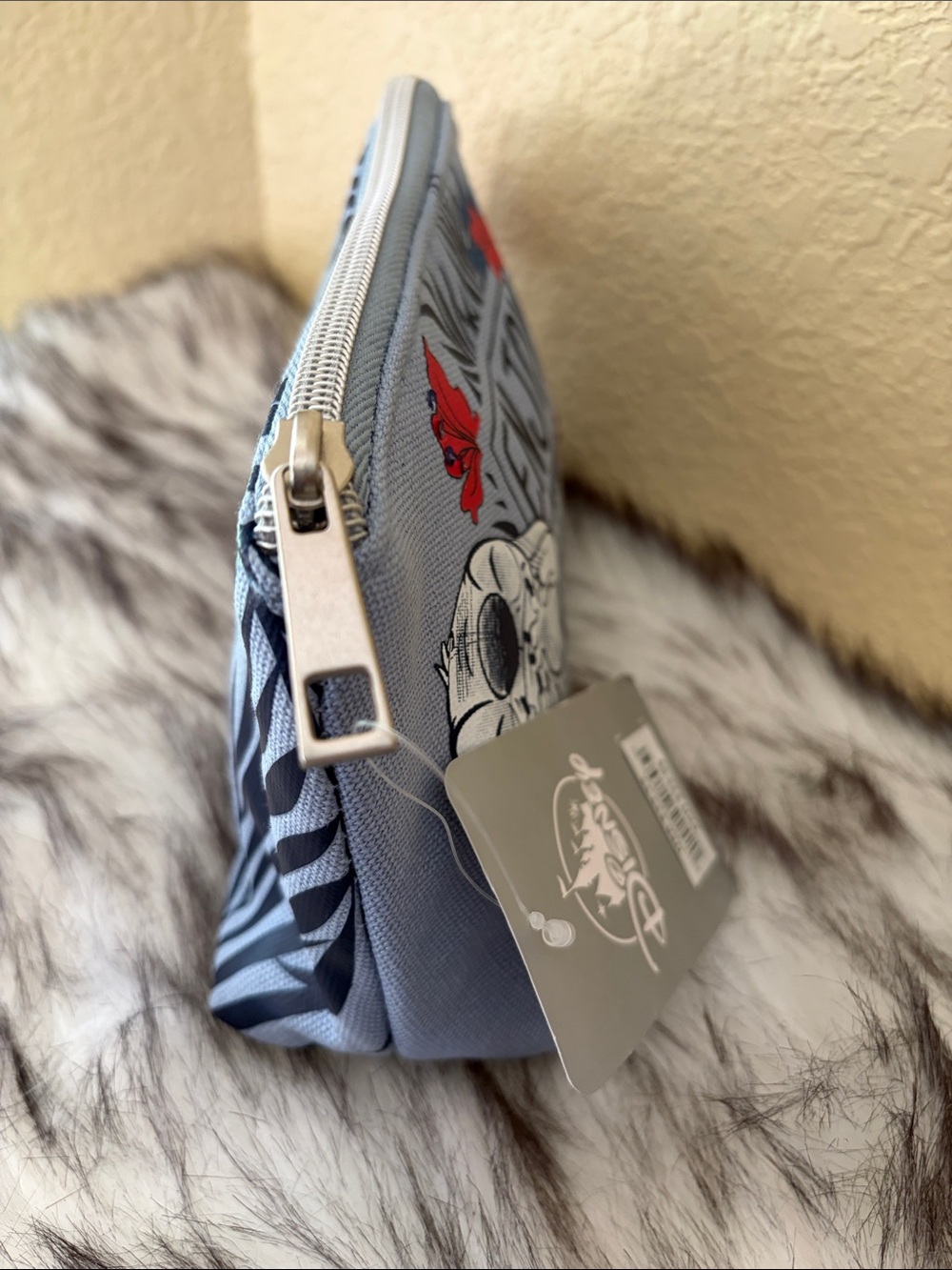Disney Gray-Blue Stitch "Enjoy Every Moment" Canvas Cosmetic Pouch - Picture 7 of 12